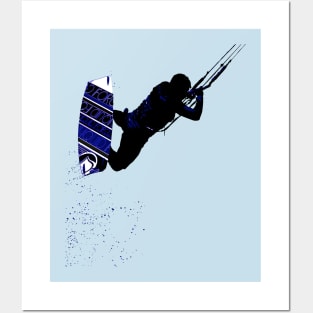Kitesurfing Action Kite And Surf Illustration Posters and Art